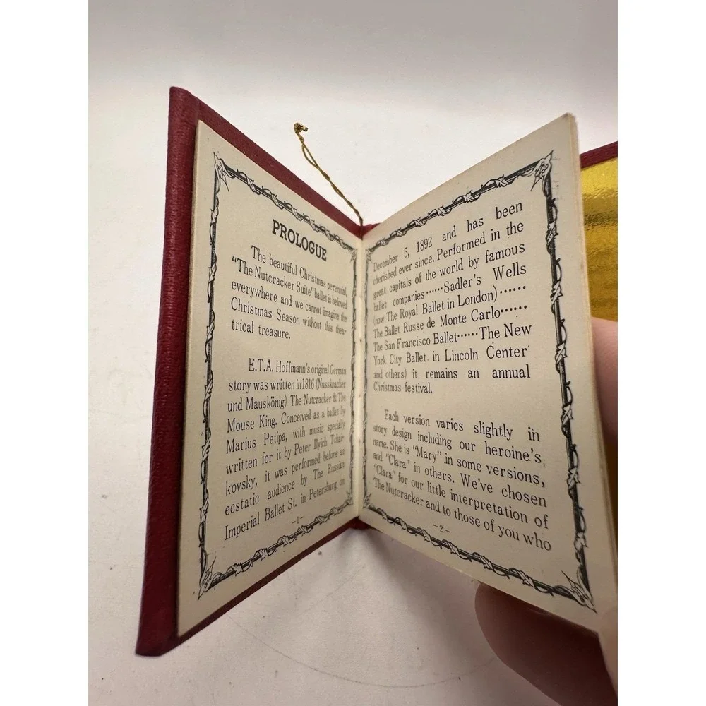 Vintage Kurt S Adler Nutcracker Suite Miniature Book Ornament 1977 Christmas